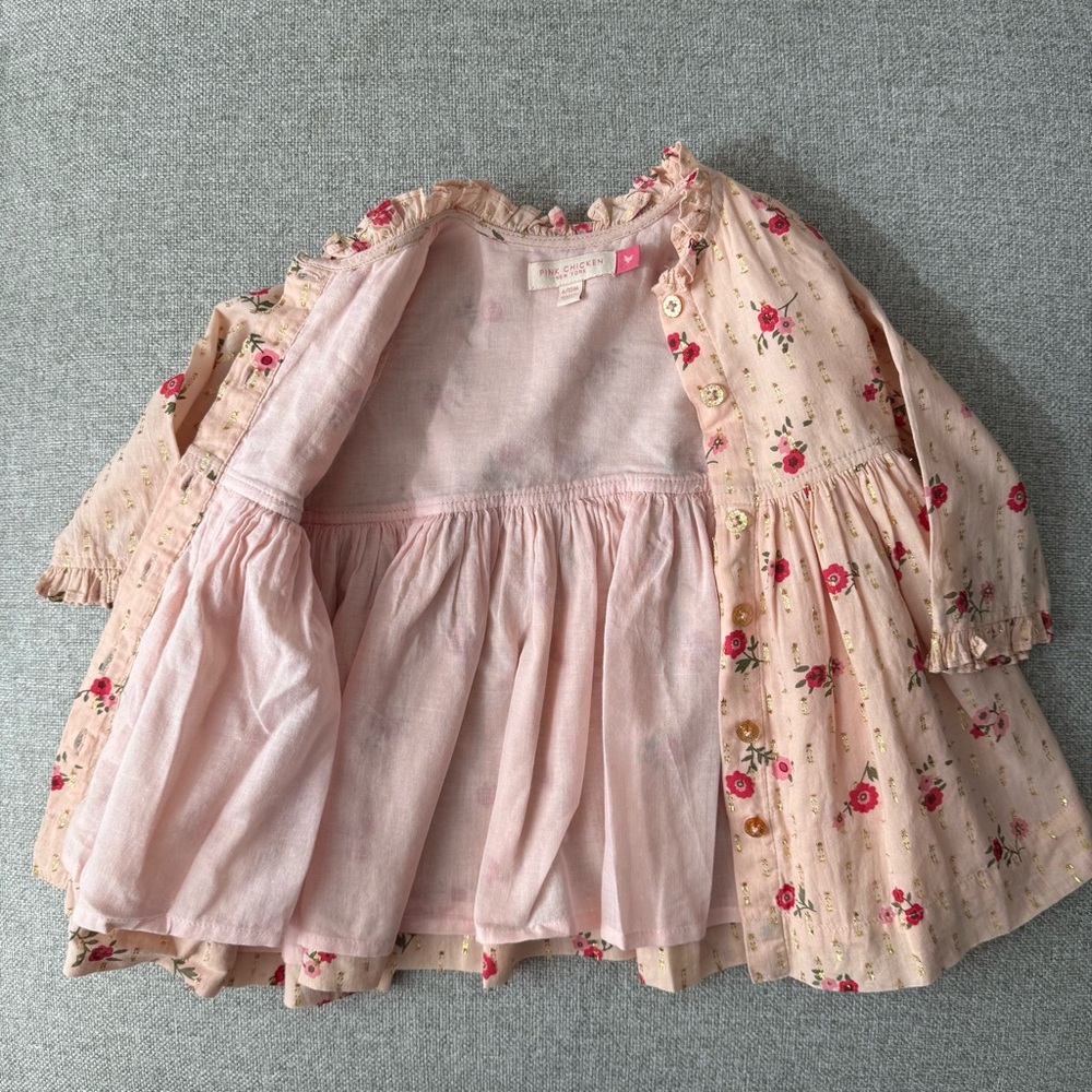 Pink Chicken Baby Girl Floral Dress - Picture 4 of 4